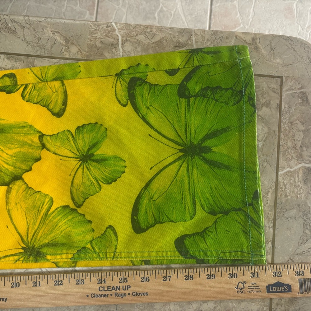 NWT VBRT Vibrant Miu Butterfly Print Yellow Green Wide Leg Fairycore Jeans S - Picture 10 of 13